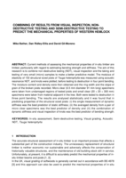Combining of results from visual inspection, non-destructive testing and semi-destructive testing to predict the mechanical properties of Western Hemlock