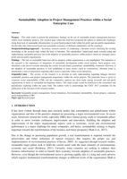 Sustainability adoption in project management practices within a social enterprise case