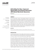 LibGuiding the way: Improved signposting and student interaction with library electronic resources