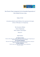 Best practice project management for the sustainable regeneration of Holy Karbala Province in Iraq