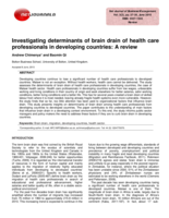 Investigating determinants of brain drain of health care professionals in developing countries: A review