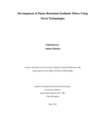 Development of flame retardant synthetic fibres using novel technologies