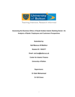 Assessing the business ethics of Saudi Arabian Islamic banking sector: an analysis of banks’ employees and customers perspectives