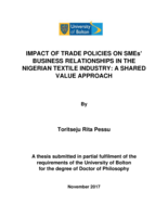 Impact of trade policies on SMEs' business relationships in the Nigerian textile industry : a shared value approach