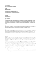 Increasing the use of simulation in training