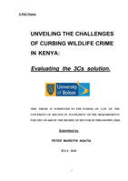 Unveiling the challenges of curbing wildlife crime in Kenya : evaluating the 3Cs solution.