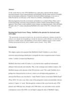 Resisting that Fascist Groove Thang - Sheffield as the epicentre for electronic music (1973-2020)