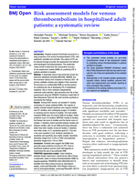 Risk assessment models for venous thromboembolism in hospitalised adult patients: a systematic review