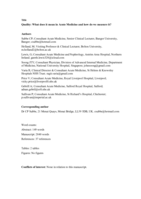 Quality : what does it mean in Acute Medicine and how do we measure it?