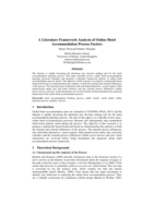 A literature framework analysis of online hotel accommodation process factors