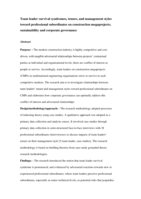 Team leader survival syndrome, tenure and management styles towards professional subordinates on construction megaprojects; sustainability and corporate governance