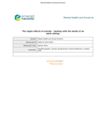 The ripple effects of suicide: a personal account of dealing with the death of an adult sibling