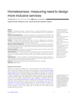 Homelessness: measuring need to design more inclusive services