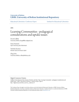 Learning Communities - pedagogical considerations and uptake issues
