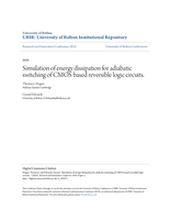 Simulation of energy dissipation for adiabatic switching of CMOS based reversible logic circuits