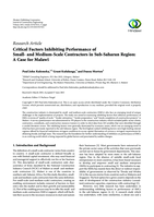 Critical factors inhibiting performance of small - and medium-scale contractors in sub-Saharan region: a case for Malawi