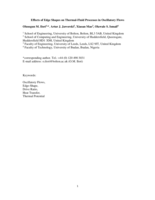 Effects of edge shapes on thermal-fluid processes in oscillatory flows