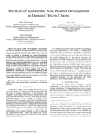 The role of sustainable new product development in demand driven chains