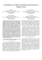 Contribution of additive manufacturing systems to Supply Chain