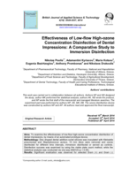 Effectiveness of low-flow high-ozone concentration disinfection of dental impressions: A comparative study to immersion disinfection