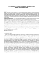 An examination of product development approaches within demand driven supply chains