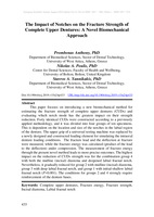 The impact of notches on the fracture strength of complete upper dentures: A novel biomechanical approach