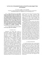 An overview of sustainable practices in food processing supply chain environments