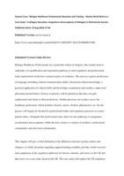 Refugee healthcare professionals, education and training – Reache North West as a case study.
