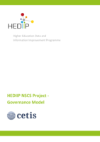 Higher Education Data & Information Improvement Programme -HEDIIP NSCS Project Governance Model