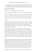 Pedagogical principles and practice driving stakeholder added value in multi-disciplinary leadership and management learning.