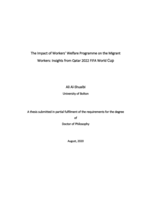The impact of Workers’ Welfare Programme on the migrant workers: insights from Qatar 2022 FIFA World Cup