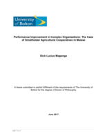 Performance improvement in complex organizations: the case of smallholder agricultural cooperatives in Malawi