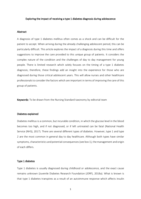 Exploring the effects of being diagnosed with type 1 diabetes in adolescence