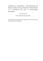 Developing the understanding of data-relationships and digital surveillance through collaborative activities between an IT professional and users of communications technologies