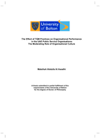 The effect of TQM practices on organisational performance in the UAE public service organisations: the moderating role of organisational culture