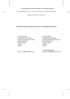 Knowledge sharing intention; the University of Baghdad perspective