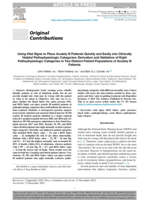 Using vital signs to place acutely ill patients quickly and easily into clinically helpful pathophysiologic categories. Derivation and validation of eight pathophysiologic categories in two distinct patient populations of acutely ill patients