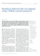 Parenting an adolescent with a new diagnosis of type 1 diabetes: a parent’s perspective