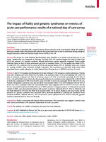 The impact of frailty and geriatric syndromes on metrics of acute care performance: results of a national day of care survey