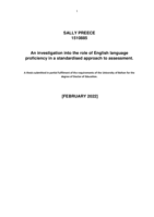 An investigation into the role of English language proficiency in a standardised approach to assessment.