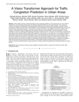 A vision transformer approach for traffic congestion prediction in urban areas