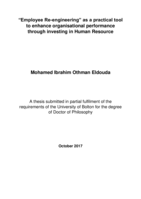 "Employee Re-engineering” as a practical tool to enhance organisational performance through investing in Human Resource
