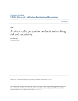 A critical realist perspective on decisions involving risk and uncertainty