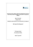 Assessing the role of modern supply chain management practices in fish farming towards availability of farmed fish in Lilongwe City (Malawi).
