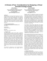 A climate of fear: considerations for designing a virtual acoustic ecology fear.