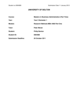 Research proposal: Philip Benton