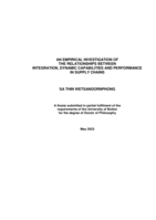 An empirical investigation of the relationship between integration, dynamic capabilities and performance in supply chains