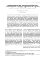 Comparing online and offline administration of multiple choice question assessments to psychology undergraduates: do assessment modality or computer attitudes influence performance?