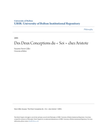 Des deux conceptions du « soi » chez Aristote