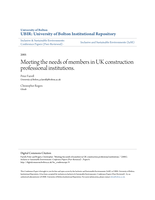 Meeting the needs of members in UK construction professional institutions